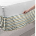 thumbnail image 2 of Beige Bed Skirt, Chevron Stripe with Herringbone Line Pattern Geometric Arrangement Vintage, Elastic Bedskirt Dust Ruffle Wrap Around for Bedding Decor, 4 Sizes, Beige Stale Blue Dust, by Ambesonne, 2 of 2