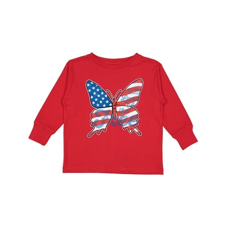 

Inktastic Patriotic Butterfly Gift Toddler Toddler Girl Long Sleeve T-Shirt