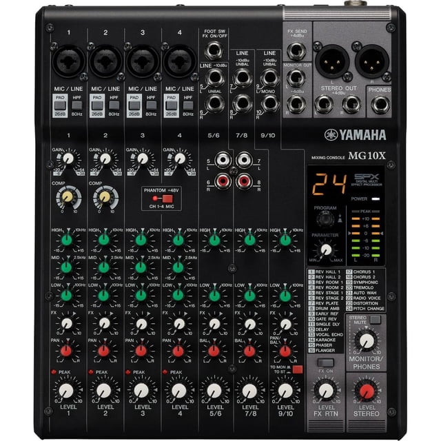 Mezcladora Pasiva Yamaha MG10XCV 10 Canales Micrófono combo