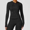 thumbnail image 1 of Camiseta con capucha de secado rápido para Yoga, camiseta de manga larga para entrenamiento y Yoga, camiseta ajustada para gimnasio y Fitness, camisetas deportivas para correr, 1 of 5