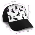 thumbnail image 2 of Naloa Black Rabbit Adult adjustable Print Baseball Hat, Patchwork curved brim baseball capfor Men and Women, One Size, 2 of 5