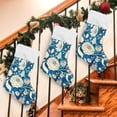 thumbnail image 7 of Traditional Floral Pattern Large Christmas Stockings, Hanging Xmas Stockings Candy Fireplace Stocking Hanging Tag with Crystal Velvet for Family Holiday Christmas Party Decorations,17.7", 7 of 7