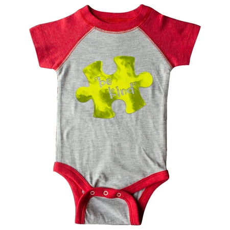 

Inktastic Autism Awareness Be Kind Green Puzzle Piece Gift Baby Boy or Baby Girl Bodysuit