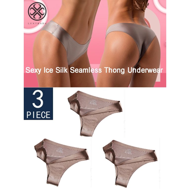 1Pc Swim Brief Women Ice Silk G-string Thongs Seamless Bikini Briefs Panties  Swimming Bottoms Underwear