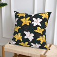 thumbnail image 6 of Throw Pillow Covers, Lilies Flowers White Yellow Soft Square Pillow Cases with Invisible Zipper for Couch Bed Sofa, Farmhouse Fall Home Decor 20"x20", 6 of 7