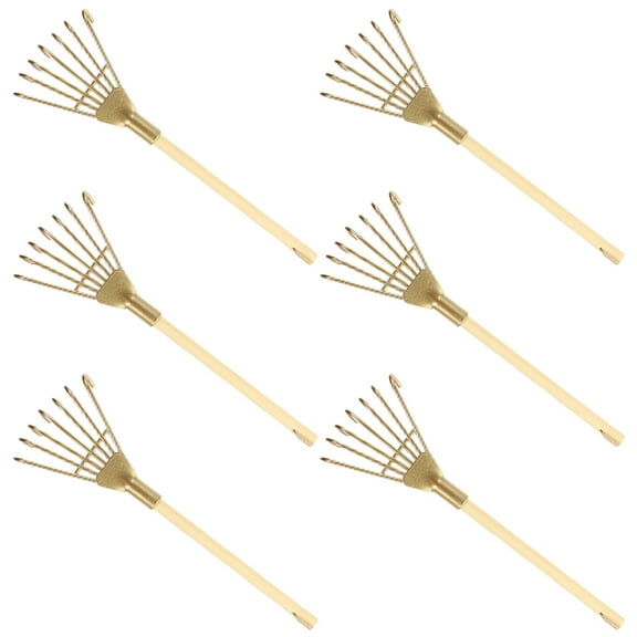 LABELEPH 6Pcs Mini Rake Home Decoration Iron Small Rakes for Family Use