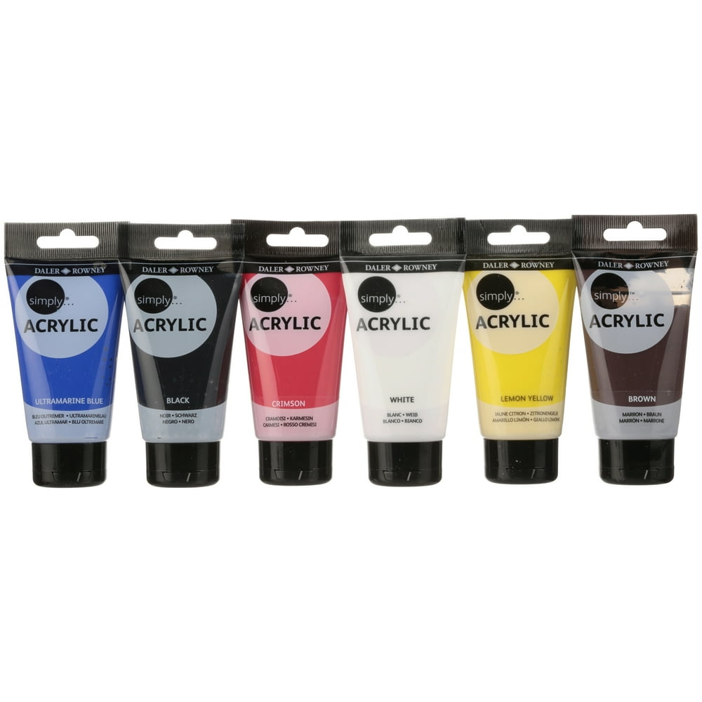 DalerRowney Simply Acrylic Paint Box, 6 Piece