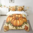 thumbnail image 2 of Manfei Orange Pumpkin 7-Piece Twin Bedding Sets,Autumn Maples Bedding Comforter Set,Happy Fall Sheet Sets For Children,Breathable Home Decor Reversible, 2 of 8