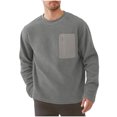 thumbnail image 1 of pstuiky camisas de manga larga para hombre, Sudadera con cuello redondo, manga larga, color liso, para hombre, cómoda y cálida para el hogar top de hombre s, 1 of 5