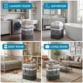 thumbnail image 7 of 2 Pack Extra Large Laundry Basket, Collapsible Waterproof Laundry Hamper, Heavy-Duty Handled Freestanding Storage Bin, 75L Grey Organizer for Clothes, 7 of 7