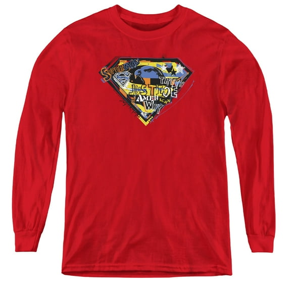 Superman - American Way - Youth Long Sleeve Shirt - Medium