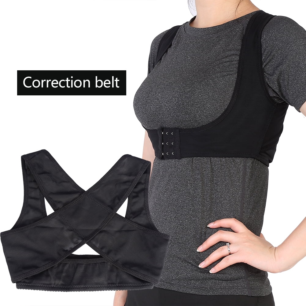WALFRONT Elastic Posture Corrector Brace Shoulder Support Adjustable Back Correction Belt, Posture Correction Belt, Back Corrector