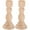 As Shown, variant on KALLORY Wooden Candle Holders Light Yellow 2Pcs 4.9x2.2x1.2In