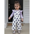 thumbnail image 5 of BemeyourBBs Baby Girls Clothing Set Long Sleeve Ribbed Romper with Print Overalls, 5 of 9