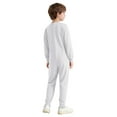 thumbnail image 2 of Alvivi Kids Special Needs Adaptive Clothing Long Sleeve Zipper One Piece Cotton Overall Jumpsuit White 10, 2 of 7
