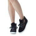 thumbnail image 2 of Soho Shoes Women's Leatherette Quilted Zipper Lace Up High Top Sneakers, 2 of 2