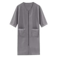thumbnail image 5 of QSAWXQZ Men's Short Sleeve Nightshirt Soft V Neck Sleepwear Loose Nightgown Casual Loungewear with Pocket Gray 2XL, 5 of 8