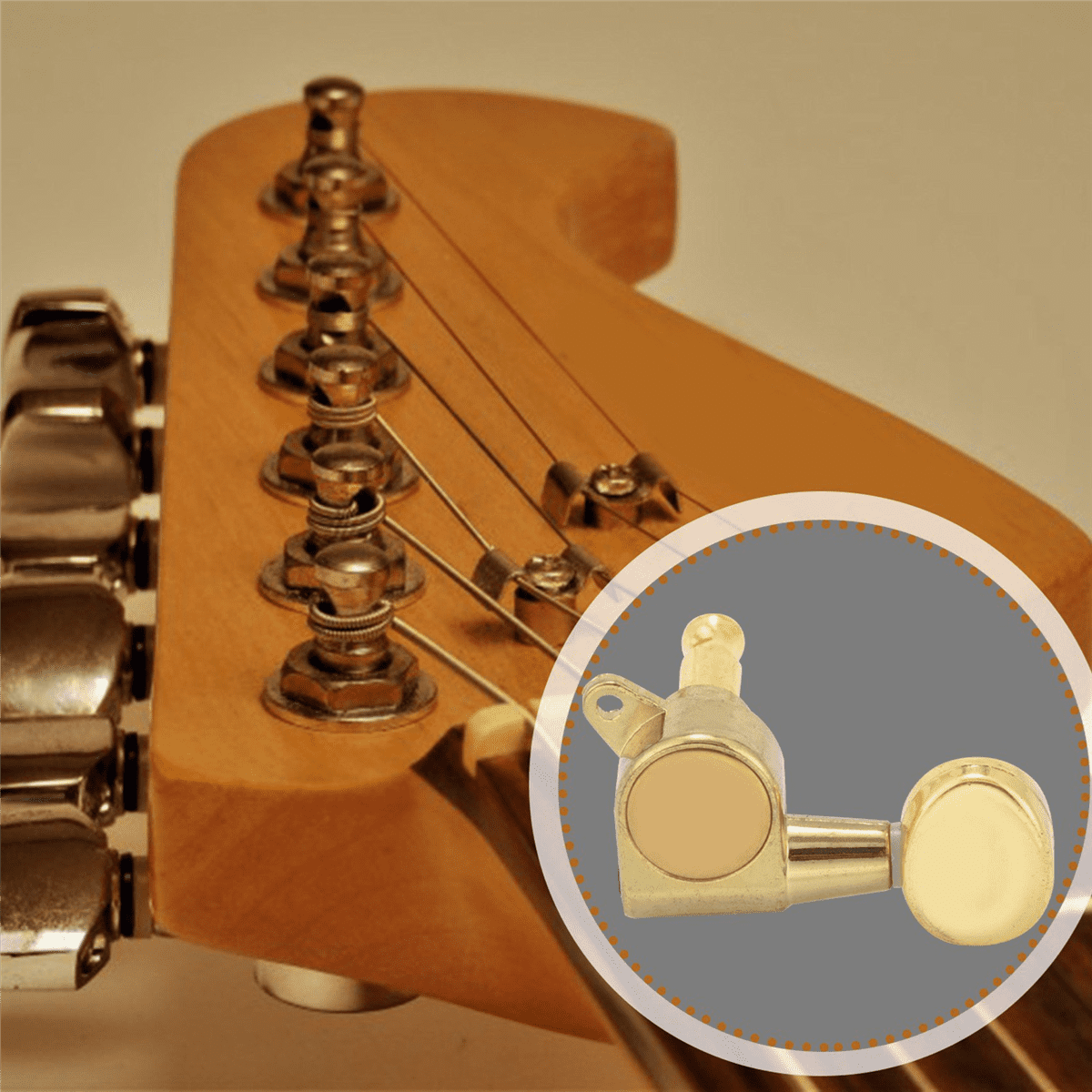 18 Guitar Tuning Pegs VERROUILLAGE Tuner Touches Guitar Strings Button 9L + 9R Gold