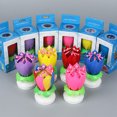 thumbnail image 4 of Ounissouiy de música con forma de flor giratoria exquisita, fiesta de plástico, pastel de bendición de cumpleaños, decoraciones para Kits para hacer velas Vistoso, 4 of 6