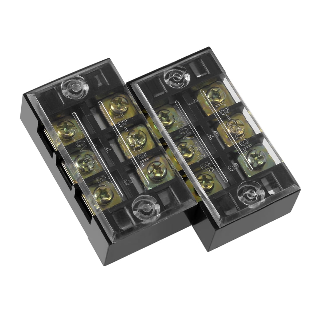 Dual Row Termina Uxcell 600V 200A Dual Row Barrier Terminal Block 3 Position Uxcell 600V ...