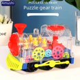 thumbnail image 1 of Kids' Electric Toy Train with Transparent Gears, Lights & Music - Universal Moving, Educational STEM Learning Toy for Toddlers 0-3 Years, Includes Screwdriver (R05 Model), Ideal for Hands-On Play &, 1 of 5