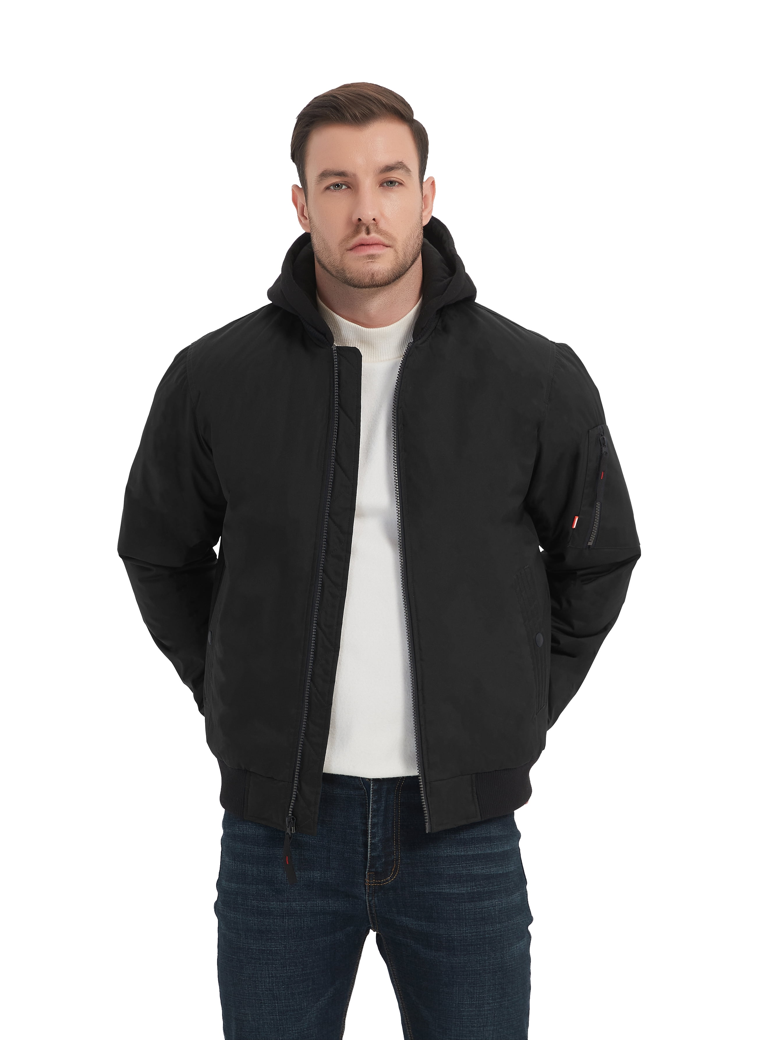Hawke & Co Mens Stanton Hooded Bomber Jacket, Sizes S-2XL