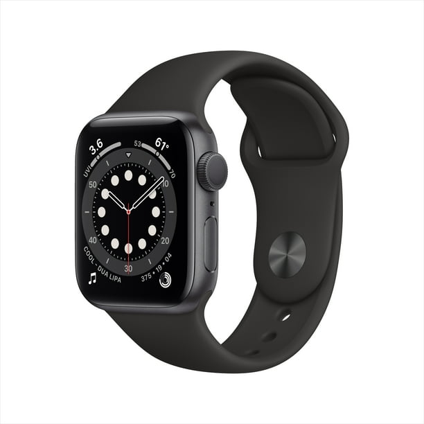 Apple Watch Series 6 GPS, 40mm Space Gray Aluminum Case with Black Sport Band - Regular