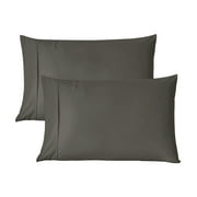 100% Brushed Microfiber Pillowcases Set of 2, Soft and Cozy, Wrinkle, Fade, Stain Resistant, 20"x 30", Dark Grey