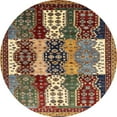 thumbnail image 1 of Ahgly Company Machine Washable Indoor Round Abstract Vermilion Red Area Rugs, 7' Round, 1 of 7
