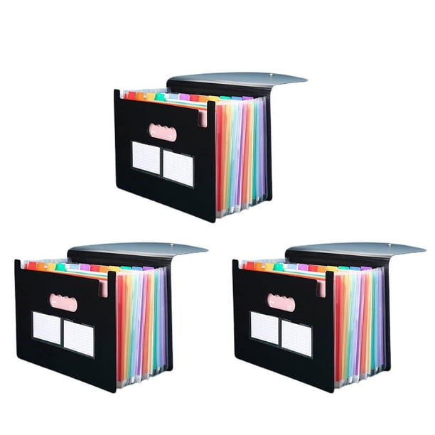 3X Carpeta de Archivos Expandible con 13 Bolsillos Organizador de Archivos Expandible A4 Carpeta de Acordeones de Pie
