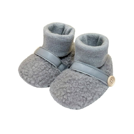 

Winter Children Infants Toddler Shoes Boys Girls Floor Socks Shoes Plush Warm Comfortable Solid Color Simple Shoes
