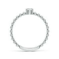 thumbnail image 2 of ANGARA Natural Diamond Solitaire Beaded Shank Ring in 14K White Gold for Women (Size-4.1mm| Color-H| Clarity-SI2) | April Birthstone, Anniversary, Jewelry Gift for Women | Natural Diamond Ring, 2 of 10