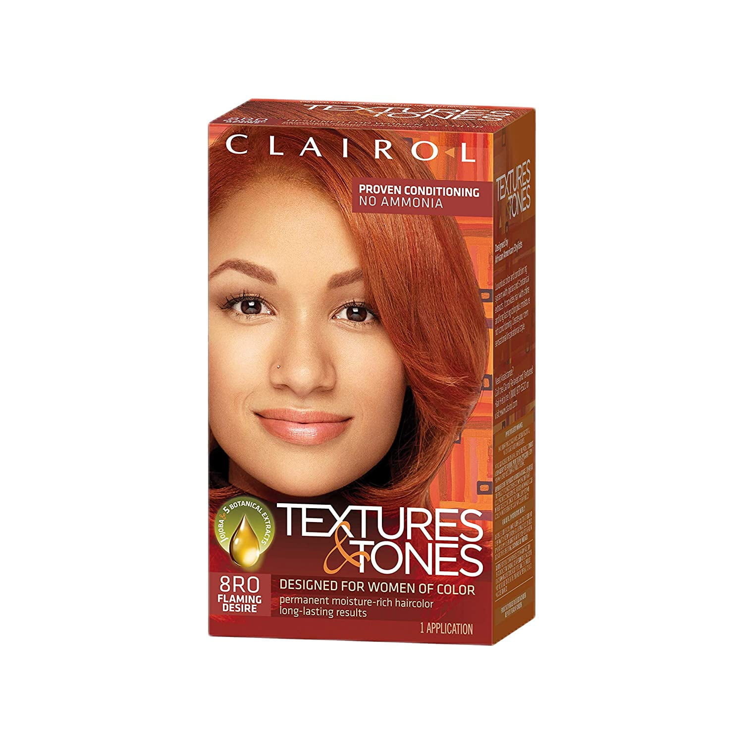 Clairol Professional Texture and Tones Permanent Hair Color, 8RO Flaming De...