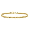 thumbnail image 1 of Miabella 4mm Yellow Plated Sterling Silver Double Curb Link Chain Bracelet, 1 of 4