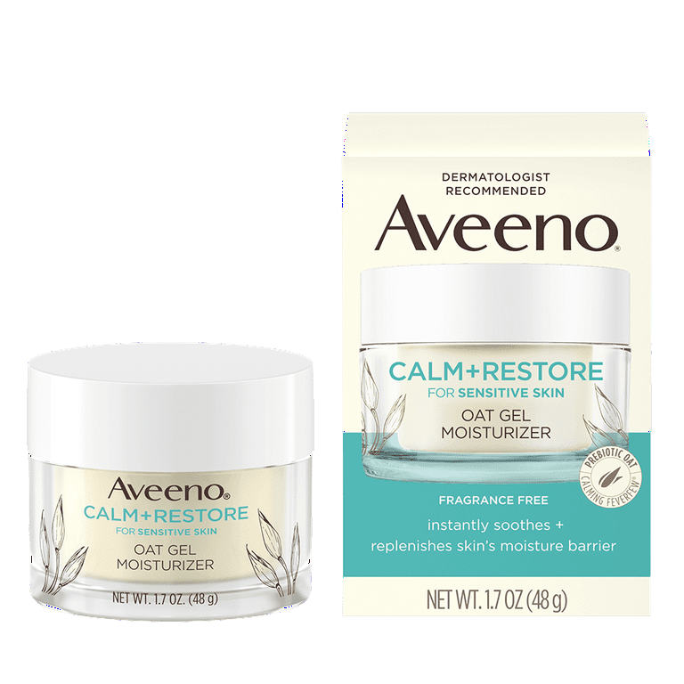 Free Shipping Aveeno Calm Restore Oat Gel Facial Moisturizer for Sensitive Skin Lightweight Gel Cream Face Moisturizer 1.7 oz 1 ea Pack of 2 Walmart