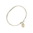 thumbnail image 2 of 7 inch Oval Eye Hook Bangle Bracelet w/ Our Lady of Peace in Gold-Filled, 2 of 3