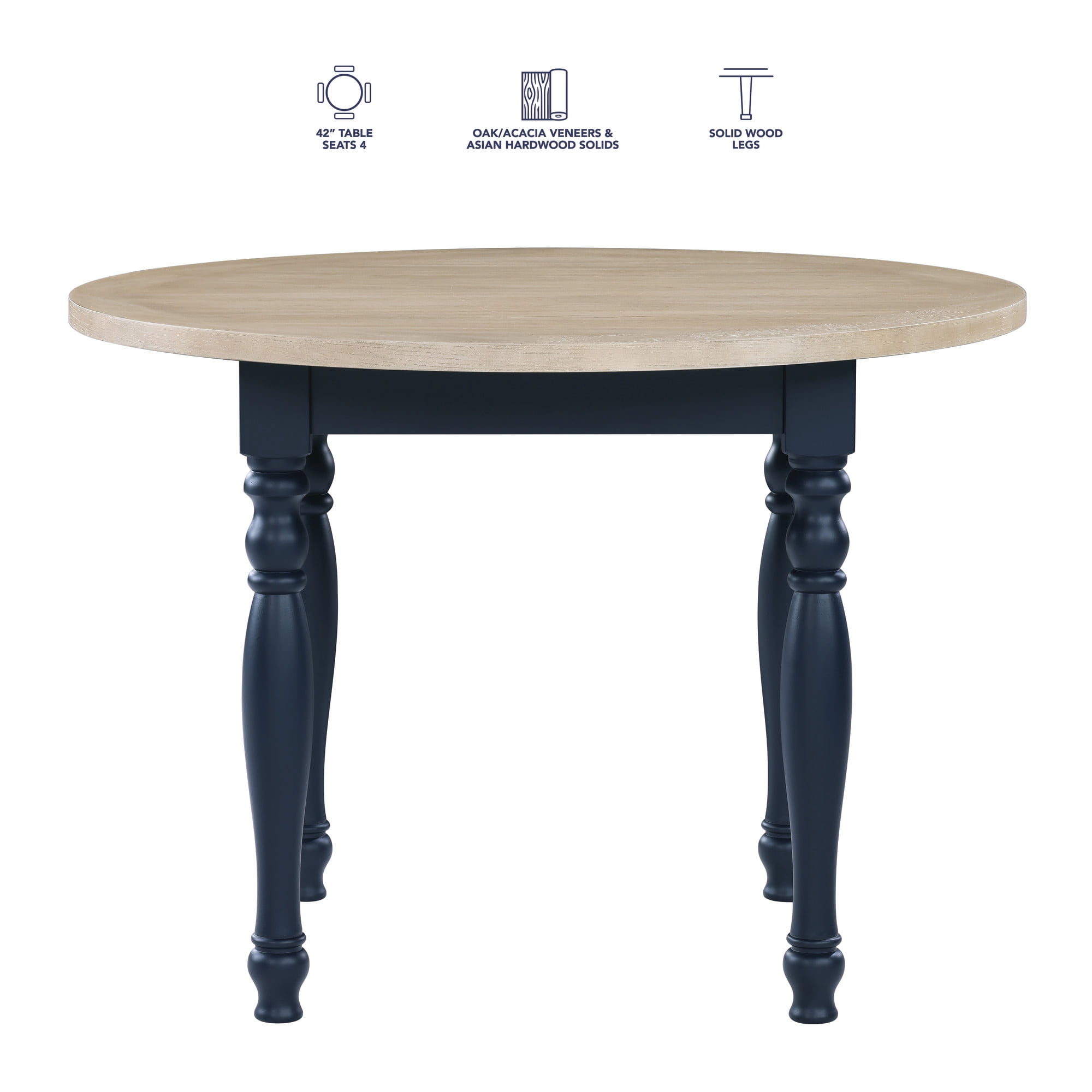 Steve Silver Darcy Deep Blue Finish Round DiningTable