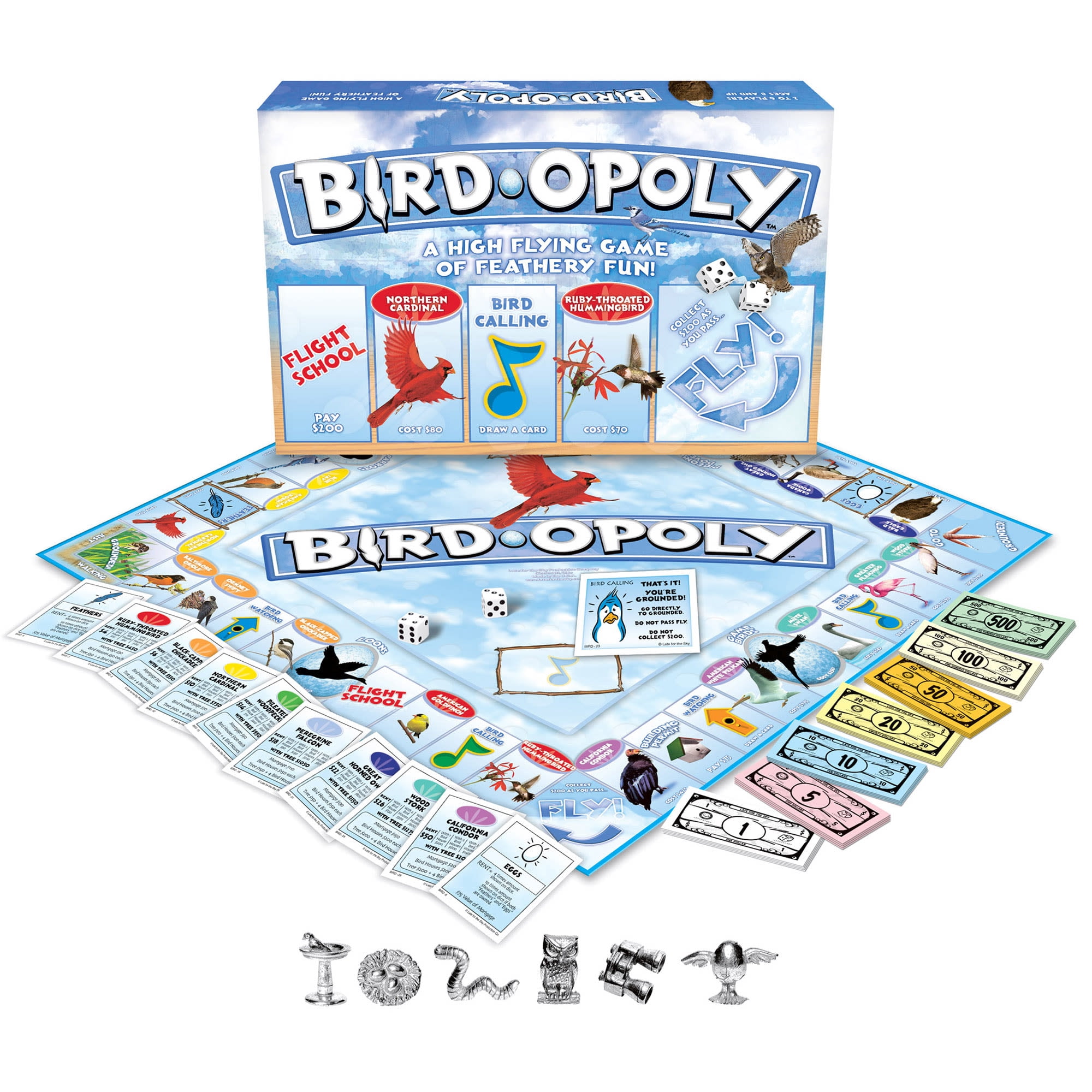Late For The Sky: Bird-Opoly - Animal Themed Family Board Game, Opoly-Style Game Night, Traditional Play Or 1 Hr Version, Ages 8+, 2-6 Players