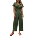 thumbnail image 2 of Kiplyki Fall Ladies Pants Wholesale Short Sleeve Solid Color Pants Jumpsuits, 2 of 7