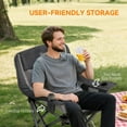 thumbnail image 6 of Camping Chair for Adults, Portable Folding Camping Chair with Side Pockets, Cup Holders, Carry Bag, Black and Gray, 6 of 6
