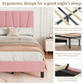 thumbnail image 4 of Full Size Bed Frame with Adjustable Headboard, Linen Upholstered Full Platform Bedframe with Strong Wooden Slats,Upholstered Mattress Foundation/No Box Spring Needed/Easy Assembly, 4 of 6