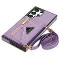 thumbnail image 6 of Decase Samsung Galaxy S23 Ultra 6.8" Crossbody Wallet Case with Card Holder for Women,Leather Magnetic Zipper Purse Back Case with Card Slot Kickstand Shoulder Strap, Purple, 6 of 9