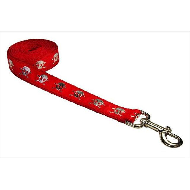 Leash de Chien Imprimé Crâne de 6 Pieds & 44; Rouge - Grand