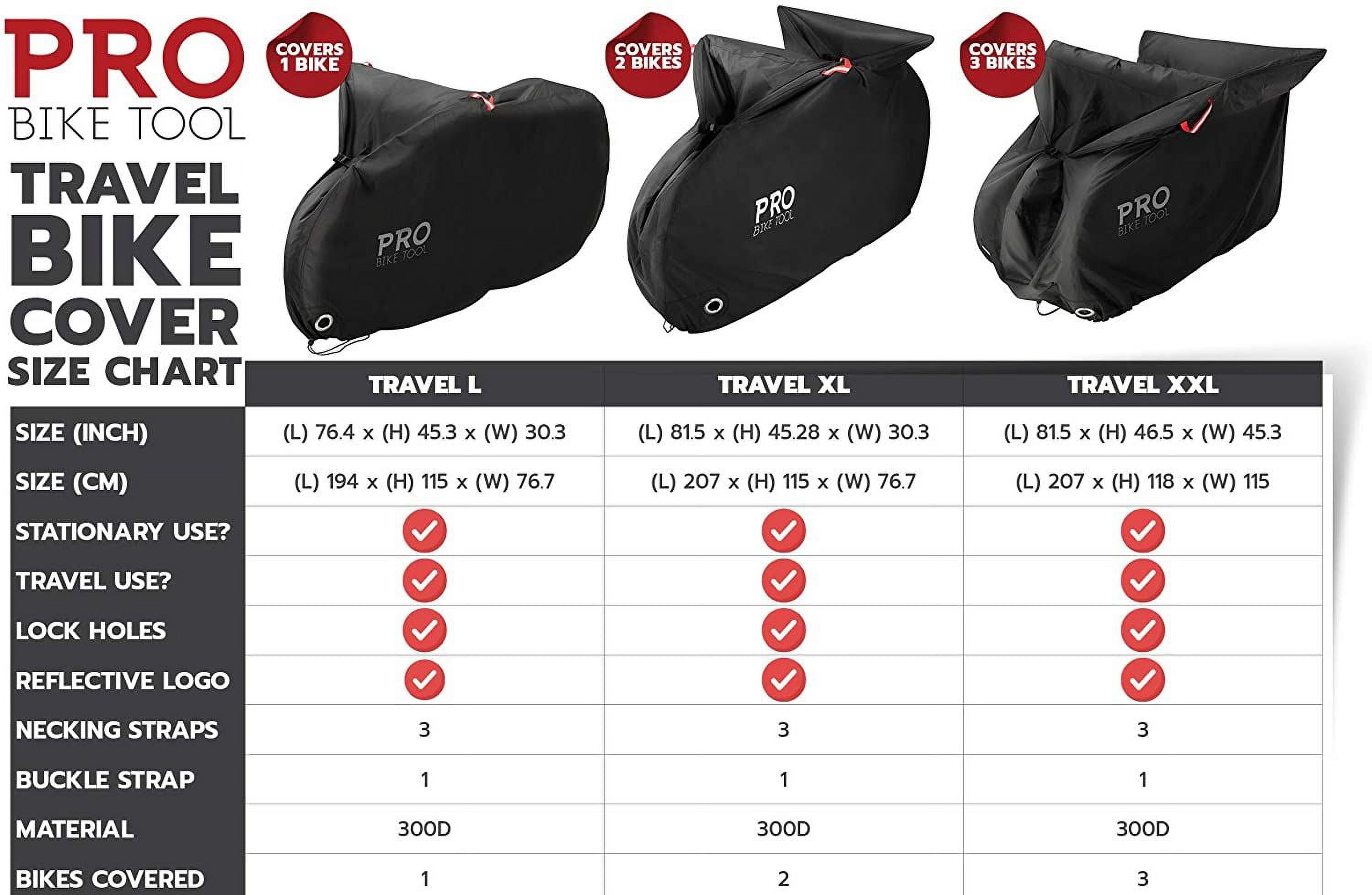 PRO BIKE TOOL Waterproof Outdoor Storage Bike Cover, X Large Travel Size -  Walmart.com