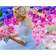 Handmade Roll-Up Fabric Flower Wall, Artificial Flower Wall Backdrop Panels 1.15ftx1.15ft Rose Wedding Backdrop 3D Flower Wall Backdrop for Party Baby Shower Bridal Wedding Background Decor