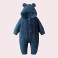 thumbnail image 4 of XUNKUSGA Newborn Baby Bear Romper Winter Warm Fleece Toddler Romper Soft Cozy Hooded Romper Jumpsuit Classic Solid Color Baby Winter Clothes,1-2 Years, 4 of 6