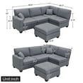 thumbnail image 6 of [VIDEO provided][New]89.8*60.2" Modern Sectional Sofa,5-Seat Modular Couch Set with Convertible Ottoman,L-Shape Linen Fabric Corner Couch Set with 2 Pillows for Living Room,Apartment,Office, 3 Colors, 6 of 9