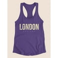 thumbnail image 3 of London England Pale Yellow Racerback Tank Women -Image by Shutterstock, Female x-Large, 3 of 4
