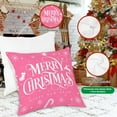 thumbnail image 3 of 16x16 Pink Christmas Pillow Covers Set of 4, Christmas Decorations Pillowcase, Winter Decorative Pillow Case, Merry Christmas Tree Cushion for Indoor Home Bedroom Sofa Xmas Couch Decor, 3 of 6