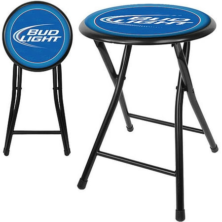 Trademark Bud Light 18" Cushioned Folding Stool, Black